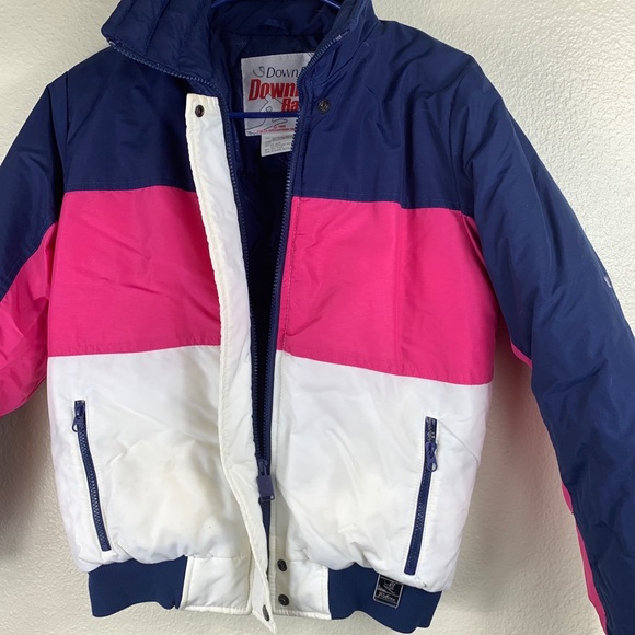 Vintage DownHill Racer Size Small Robern Ski Jacket Black & Pink Nylon Down Fill - Picture 2 of 13